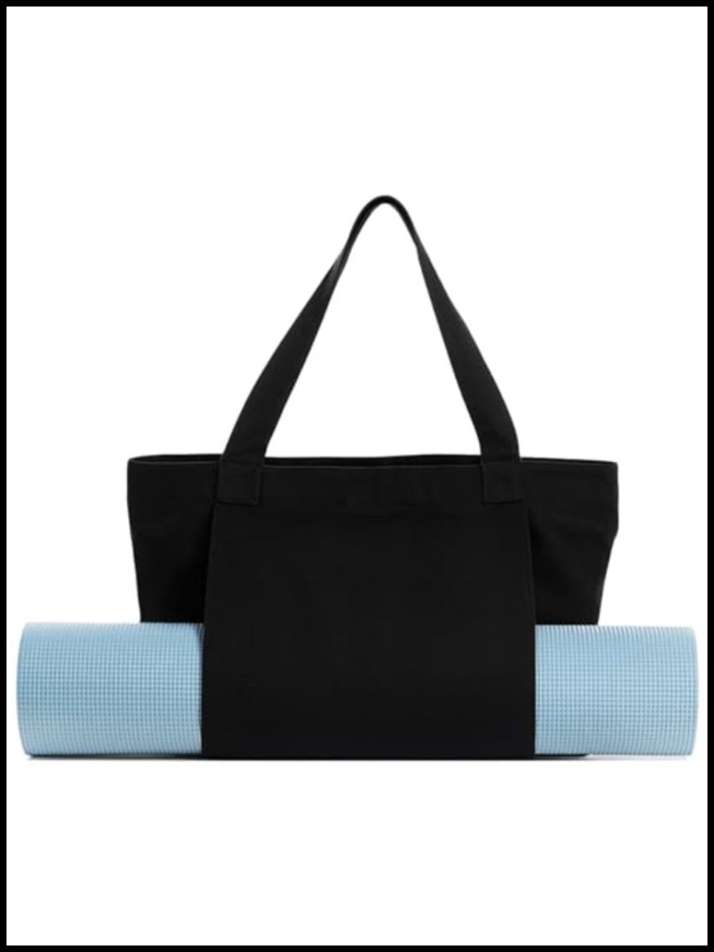 Canvas Yoga Mat Carrier Gym Tote with Shoulder Strap and Inner Pocket